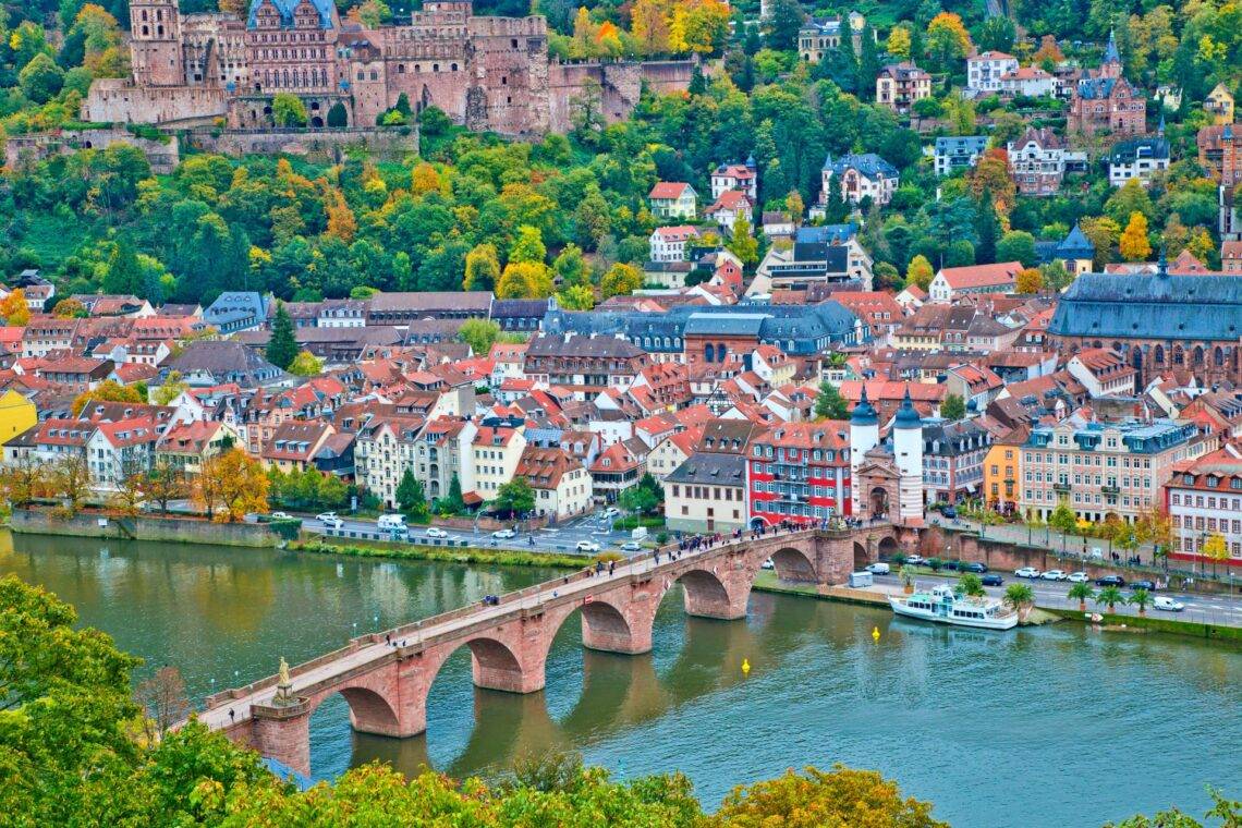 Stadtbild der Stadt Heidelberg, Deutschland.