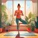 Yoga-Übung im Sonnenlicht zuhause | Osteopathie Freiburg