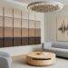 Modernes Wohnzimmer mit Holzverkleidung an der Wand | Akustikpaneel