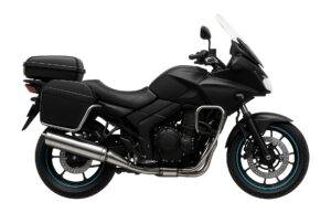 Schwarzes Touring Motorrad mit Koffern | Motorrad Schutz