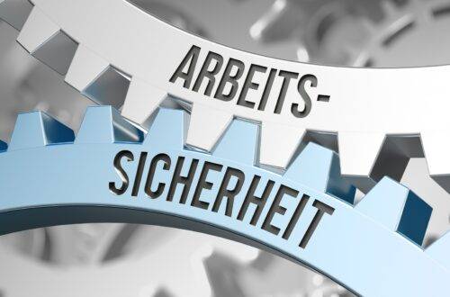 Zahnräder mit Aufschrift Arbeitssicherheit | Fachkraft für Arbeitssicherheit Leipzig